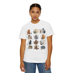 Cozy Hobby Cat Grid T-Shirt