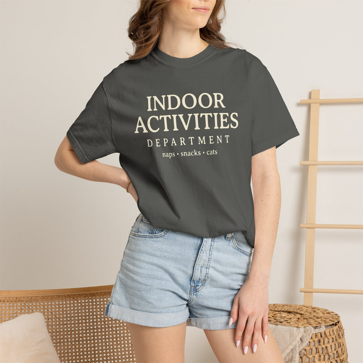 INDOOR Activities Department; naps, snacks, cats T-Shirt