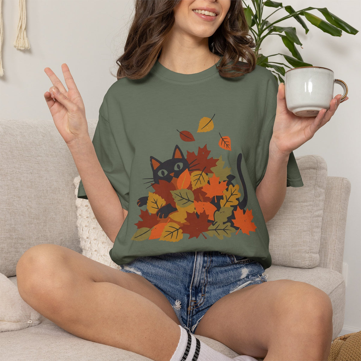 Autumn Leaf Pile Ambush T-Shirt