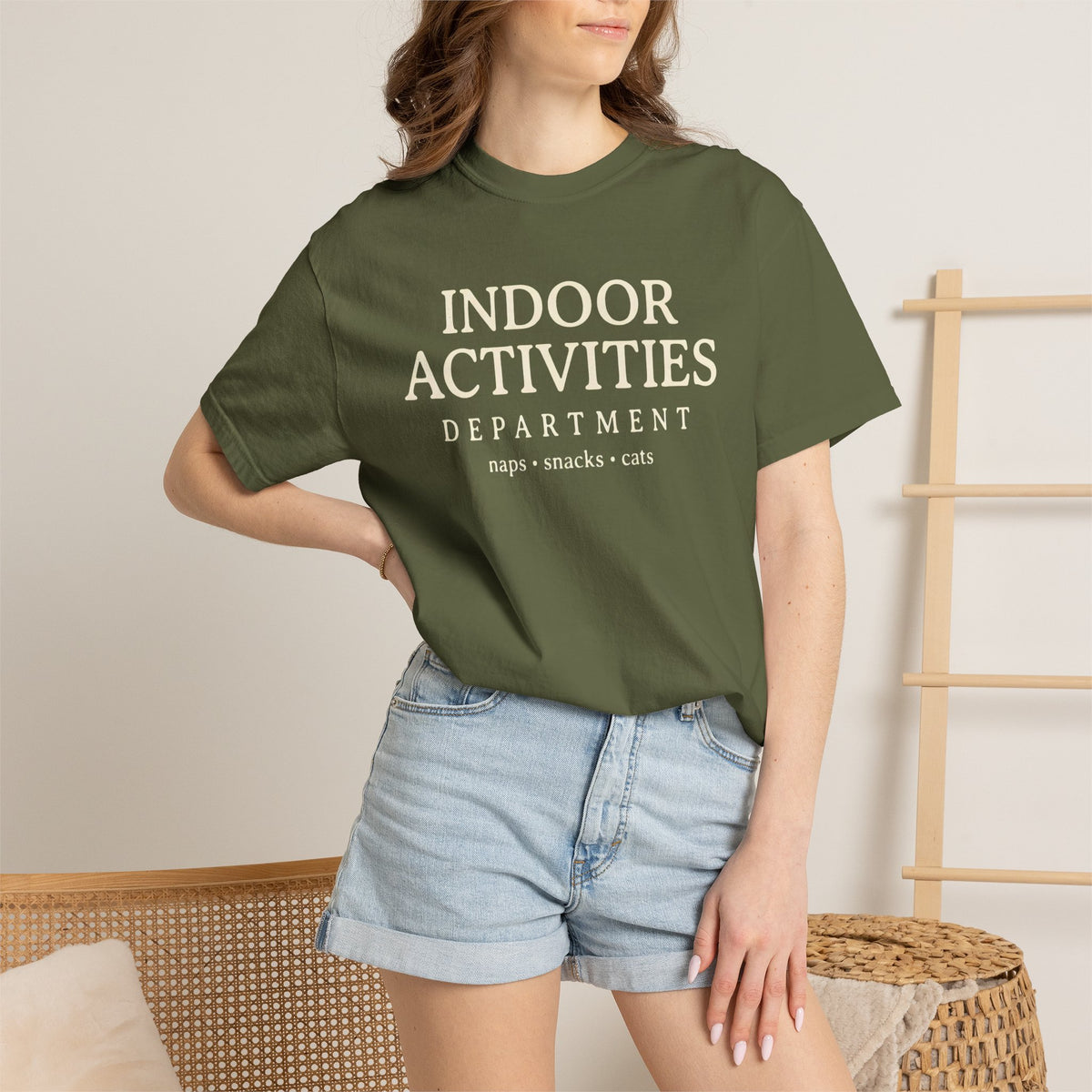 INDOOR Activities Department; naps, snacks, cats T-Shirt