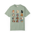 Cafe Drinks Cat Grid T-Shirt