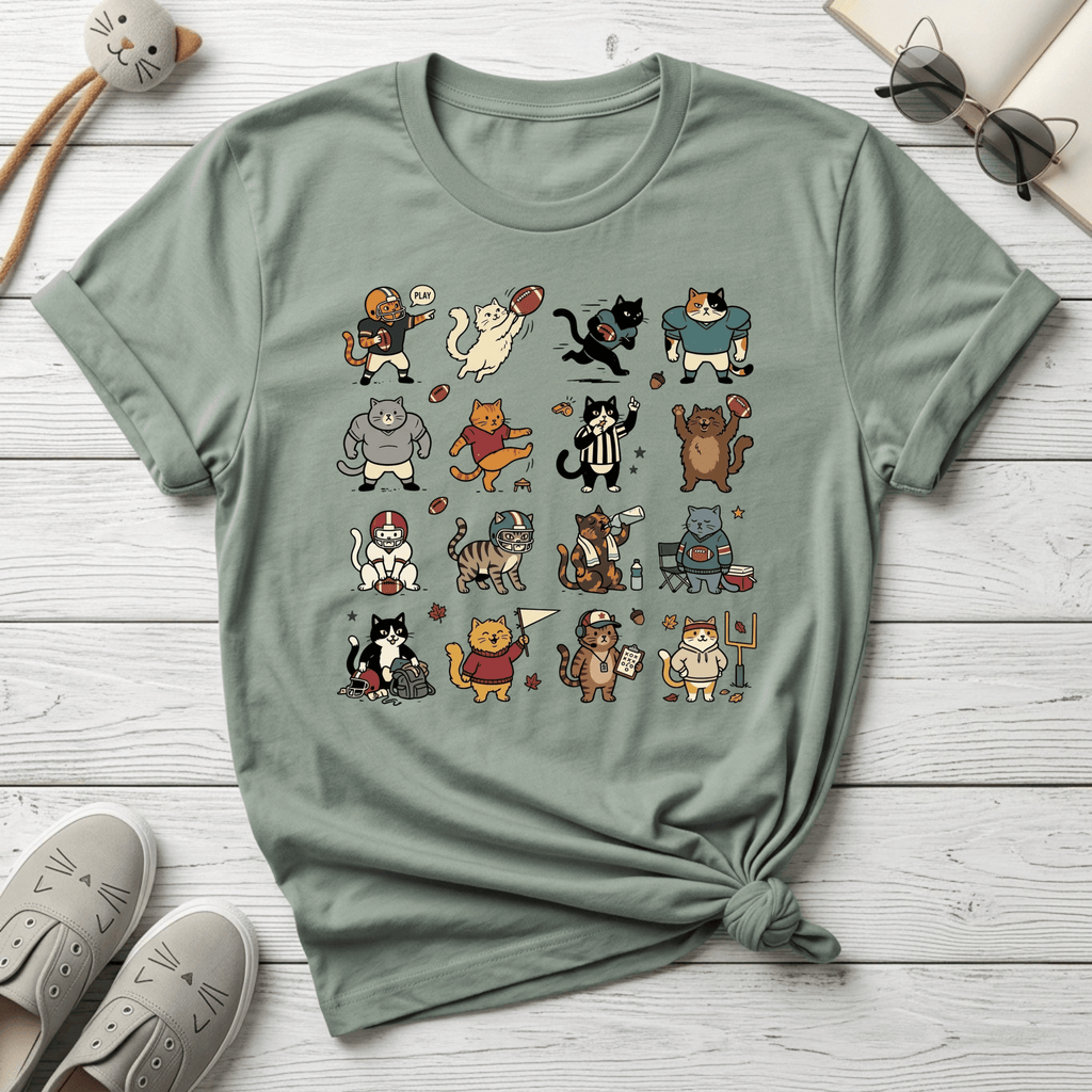 Football Cat Grid T-Shirt