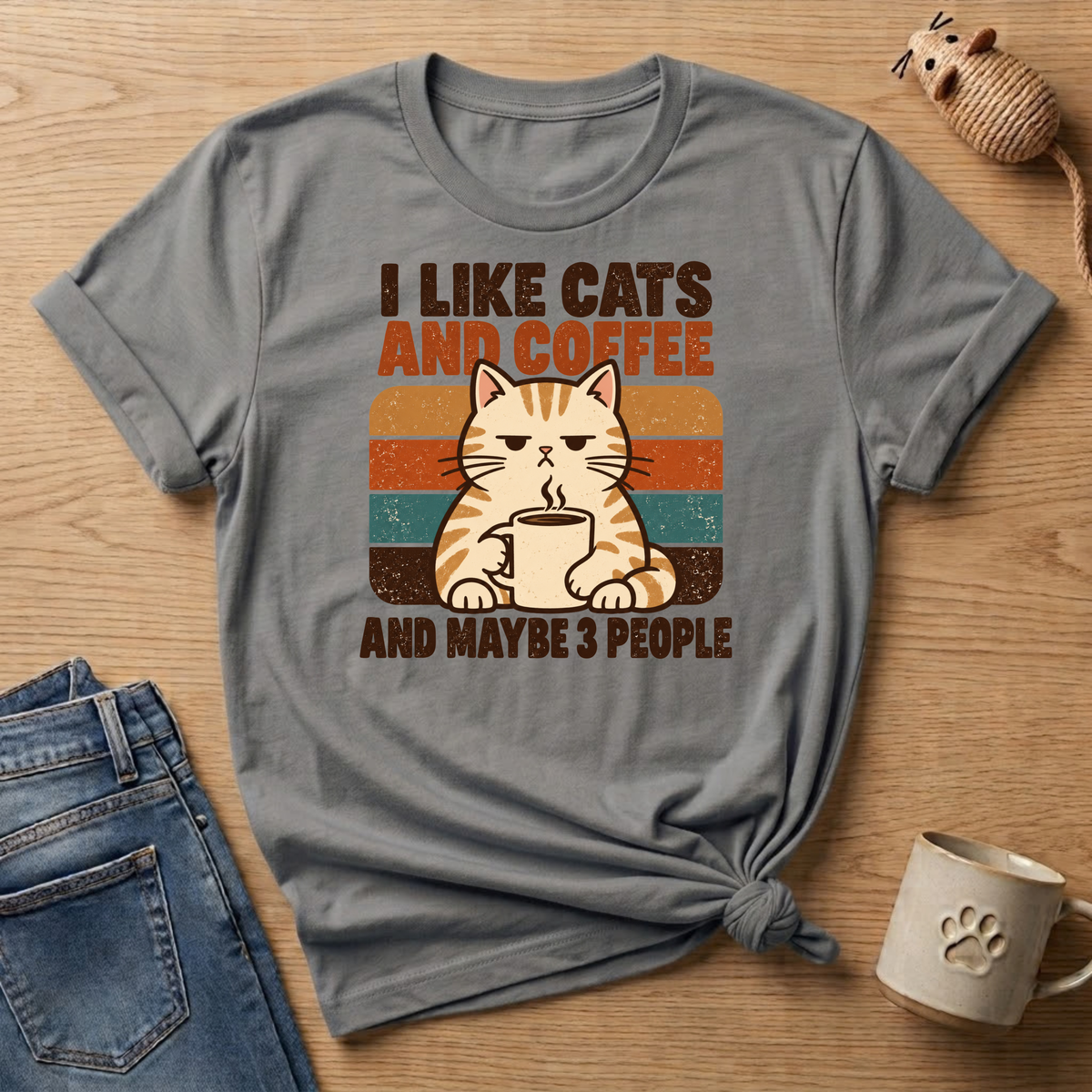 I Like Cats & Coffee & Maybe 3 People T-shirt