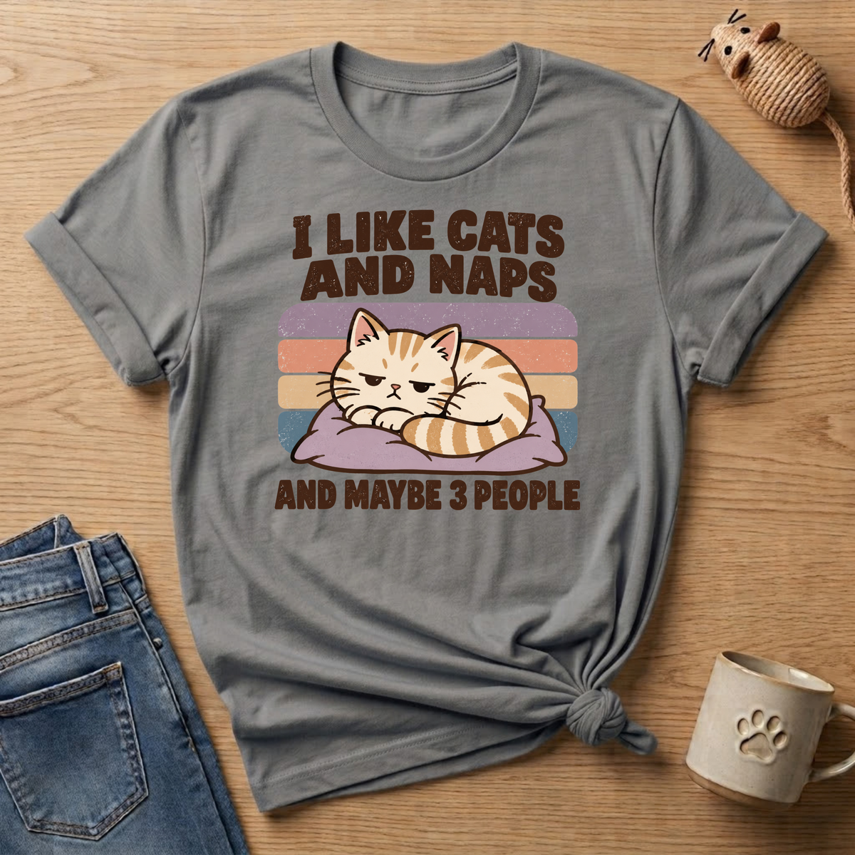 I Like Cats & Naps & Maybe 3 People T-shirt