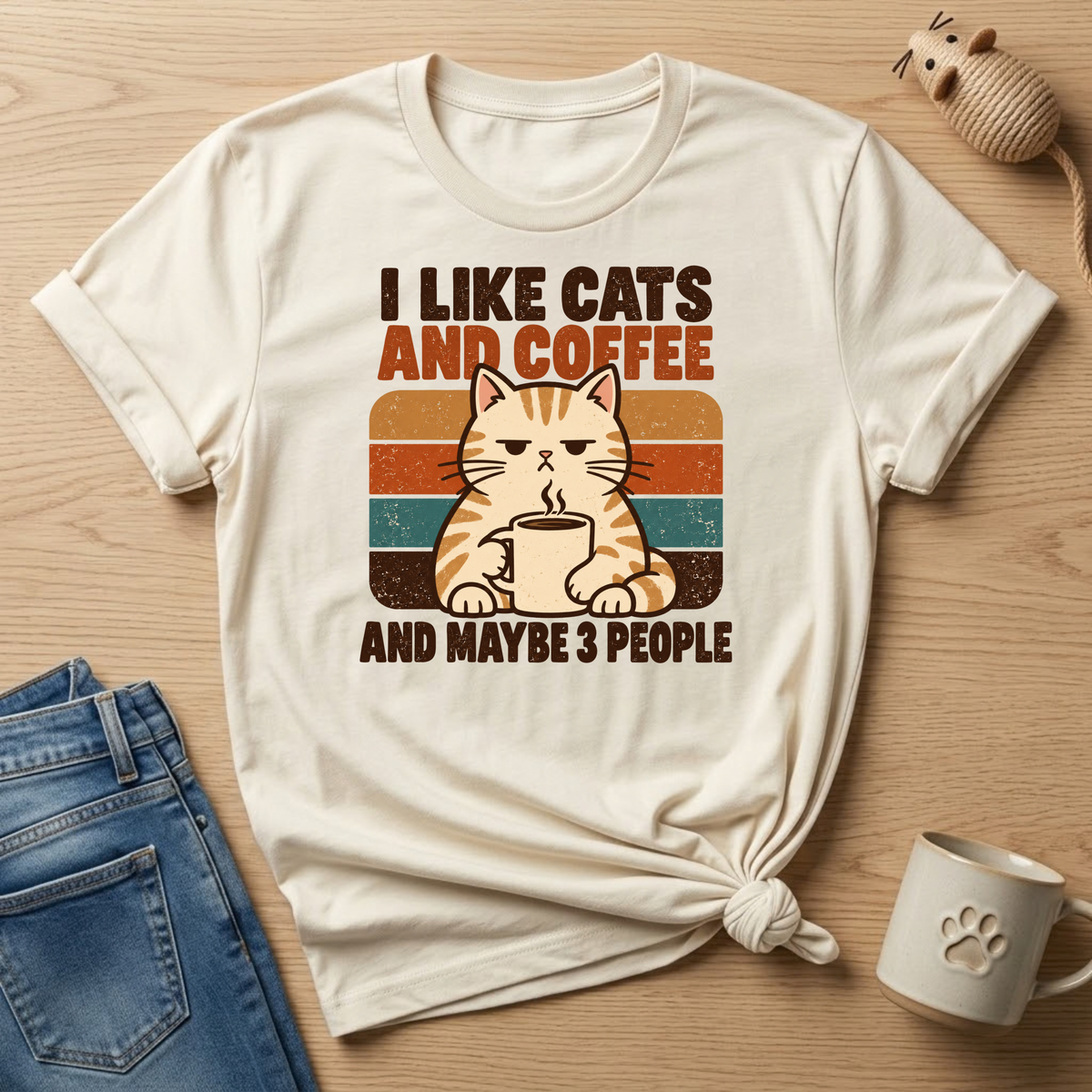 I Like Cats & Coffee & Maybe 3 People T-shirt