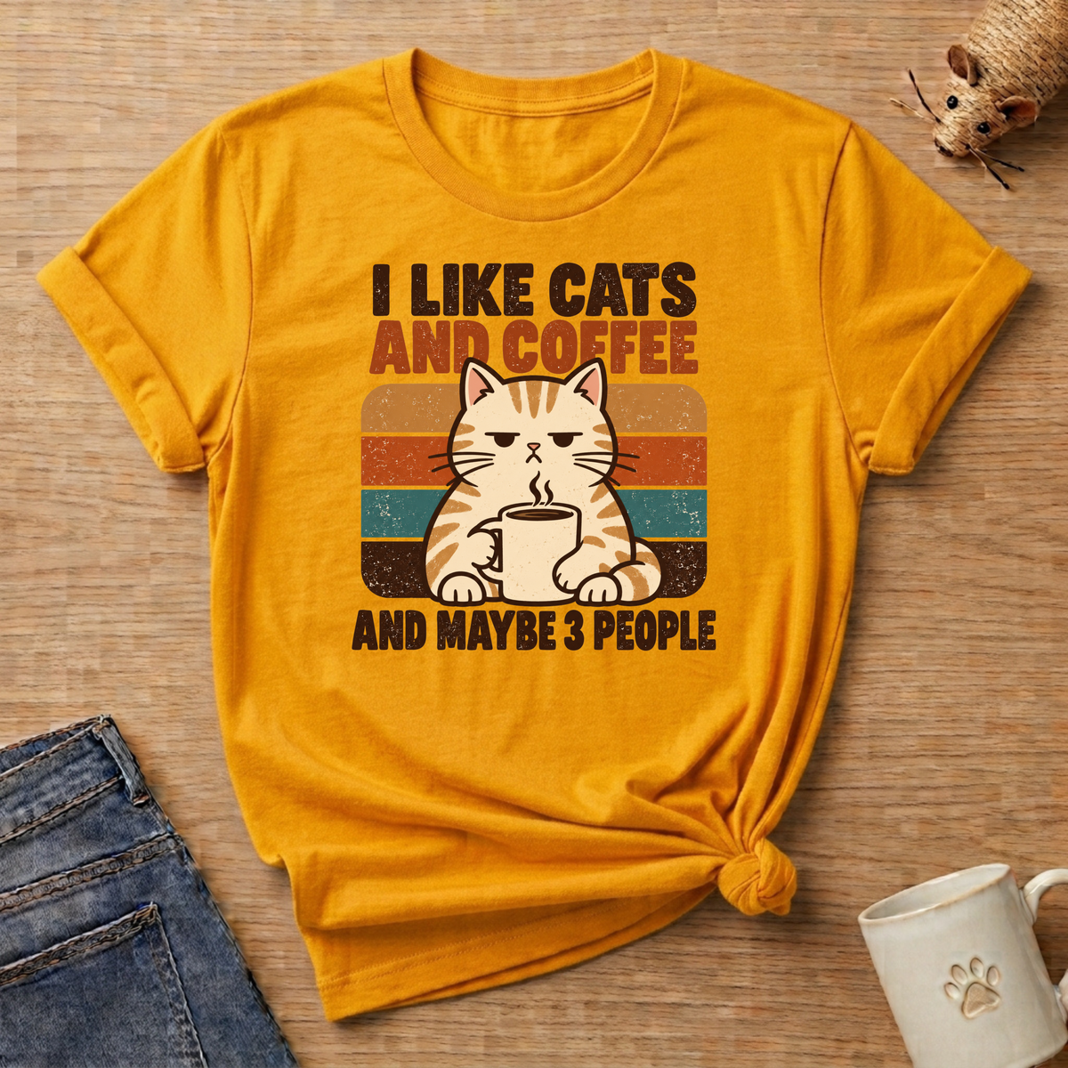I Like Cats & Coffee & Maybe 3 People T-shirt
