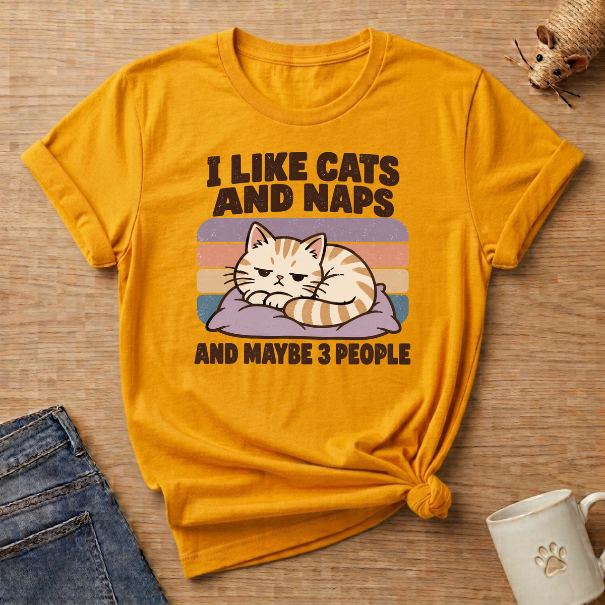 I Like Cats & Naps & Maybe 3 People T-shirt