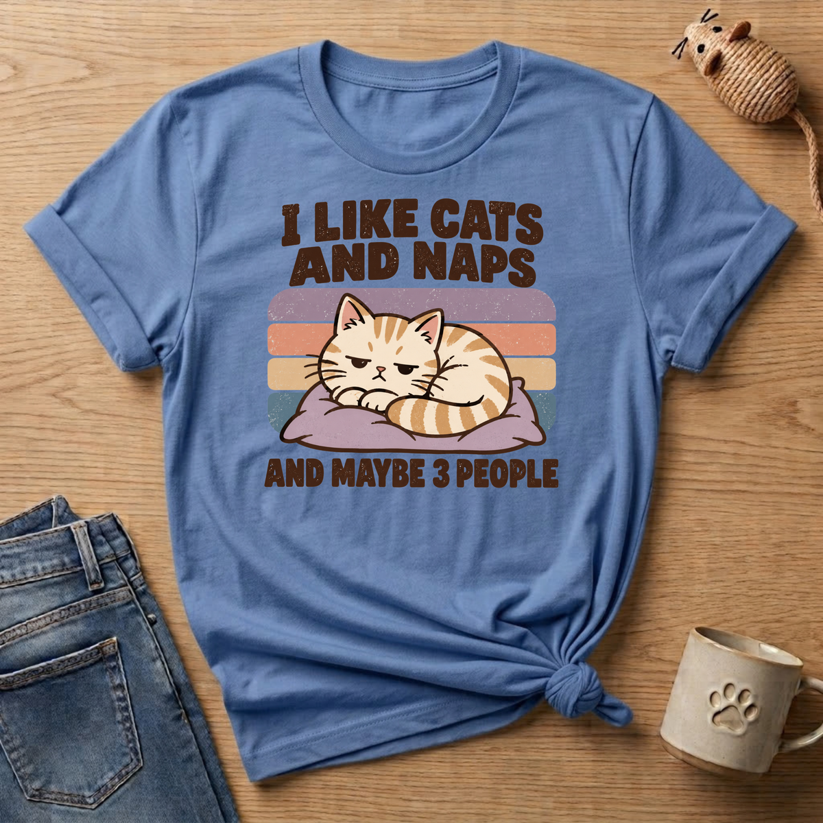 I Like Cats & Naps & Maybe 3 People T-shirt