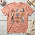 Cozy Hobby Cat Grid T-Shirt