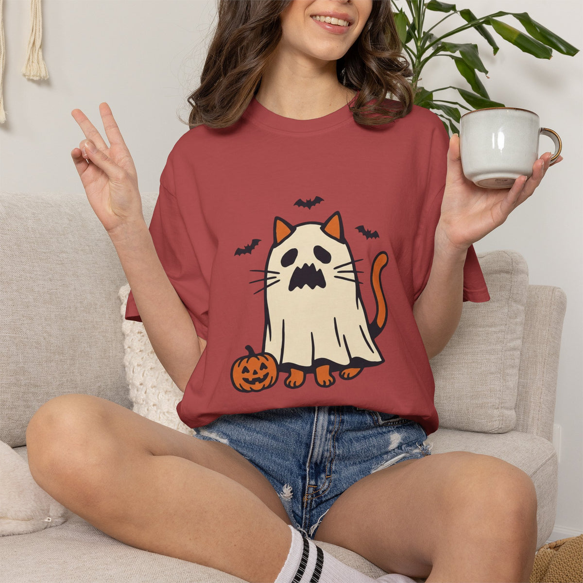 Ghost Cat & Bats T-Shirt