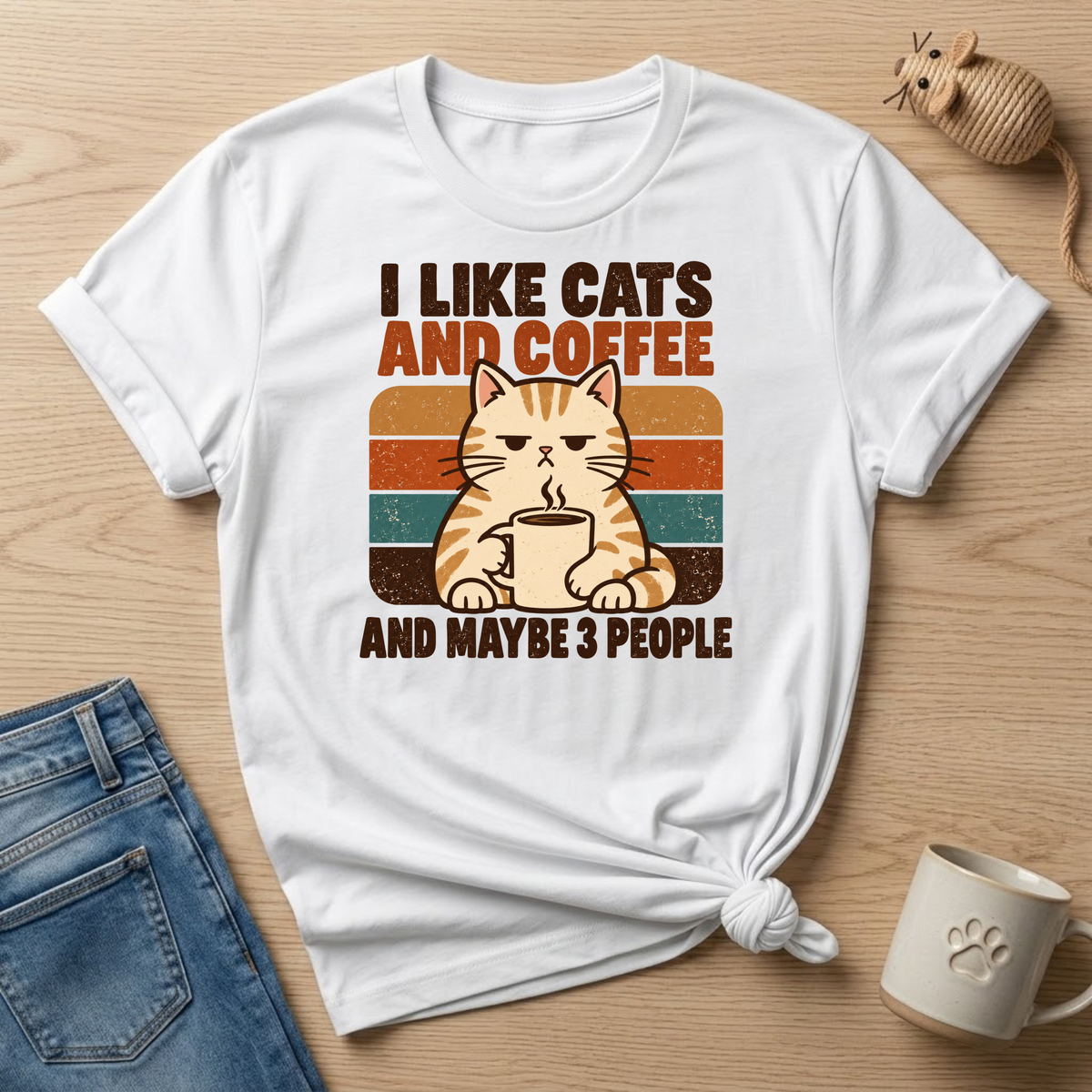 I Like Cats & Coffee & Maybe 3 People T-shirt